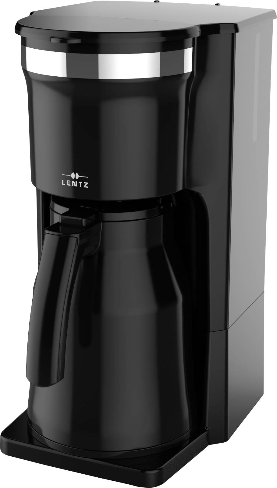 Lentz Kaffeemaschine mit Isolierkanne 1 Liter schwarz Kaffeemaschine Schwarz Fassungsvermögen Tassen=8