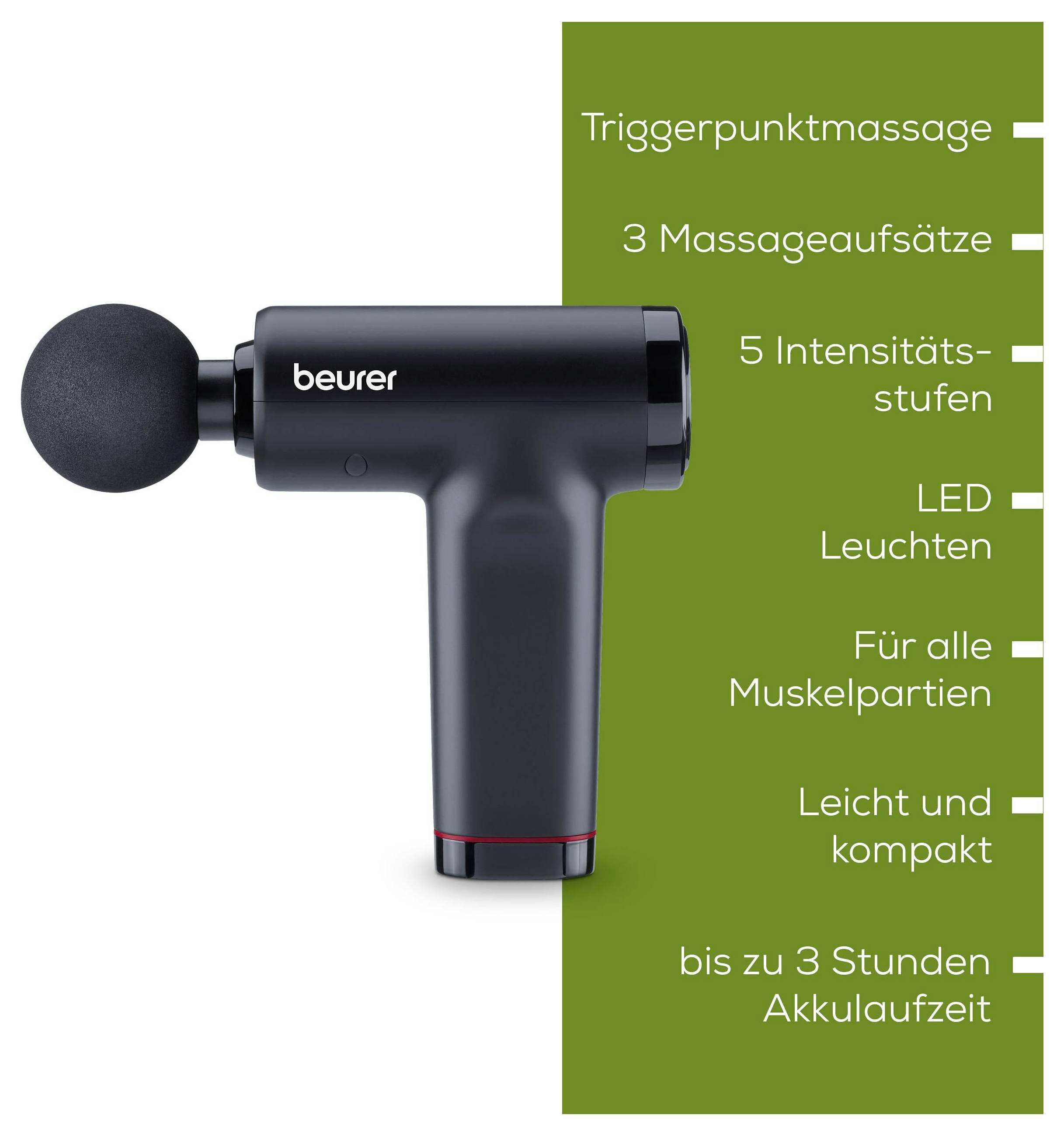 Eine schwarze Massagepistole mit 