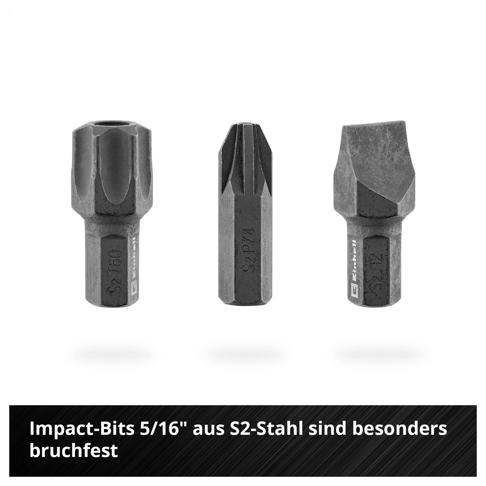 'Drei Impact-Bits aus S2-Stahl, Größe 5/16