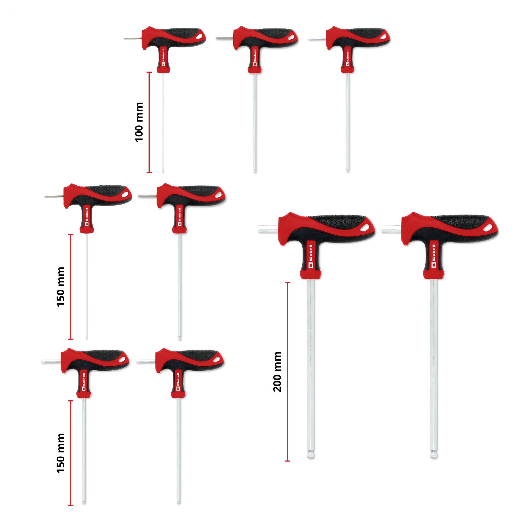 Einhell T-Griff Schraubendreher-Set 9-tlg. Einleger Pad 370526 Einlage 9teilig