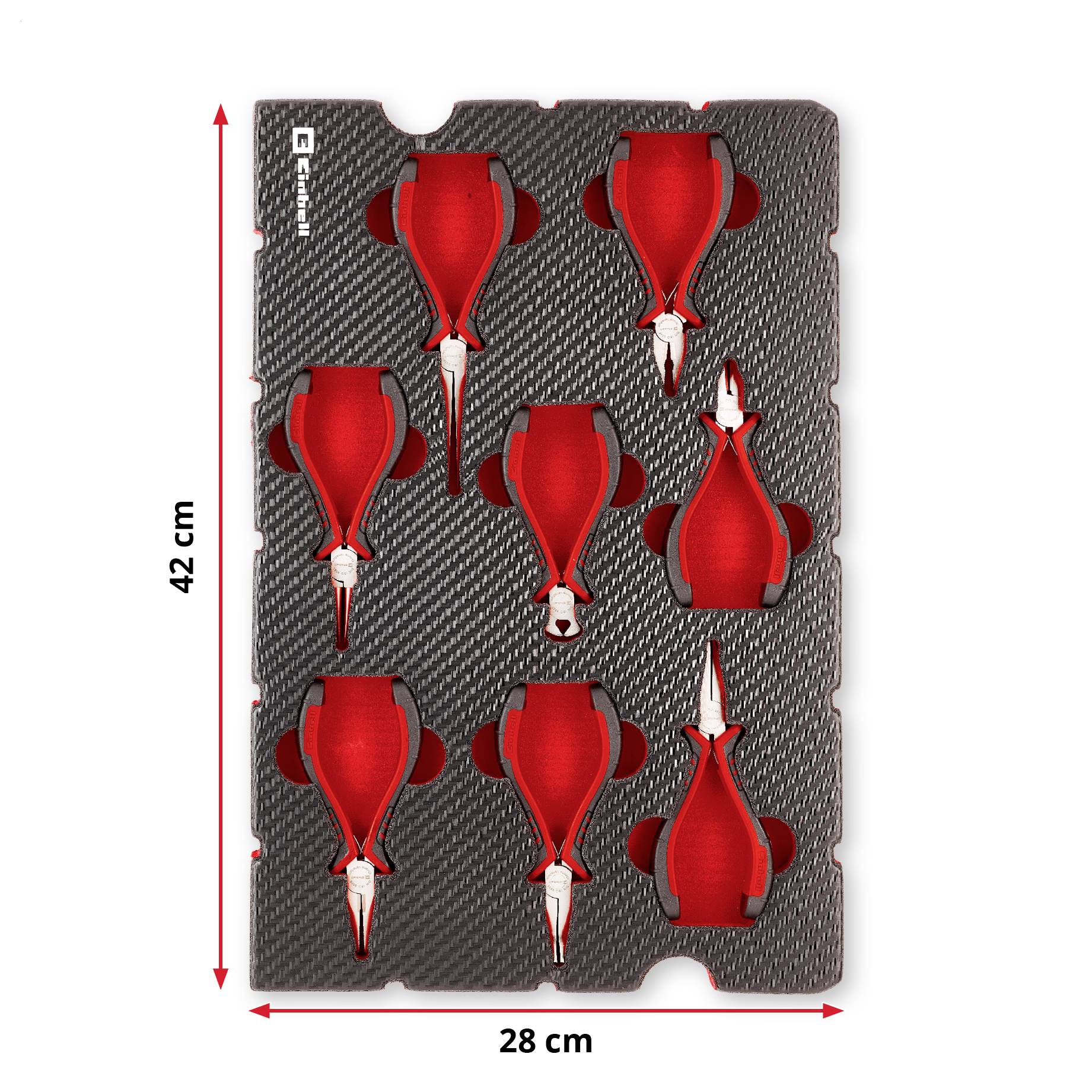 Einhell 370523 Elektronik Zangen-Set 8-tlg. Einleger Pad Koffereinlage