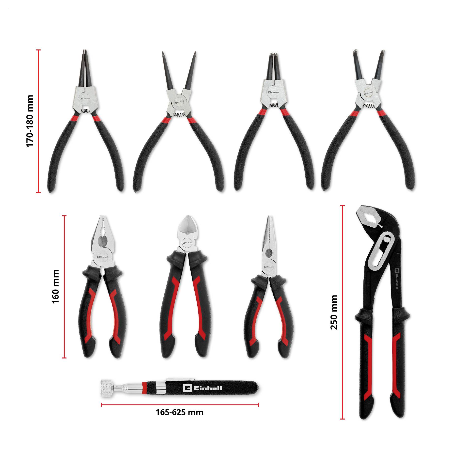 Einhell Zangen-Set 9-tlg.Einleger Pad 370522 Einlage