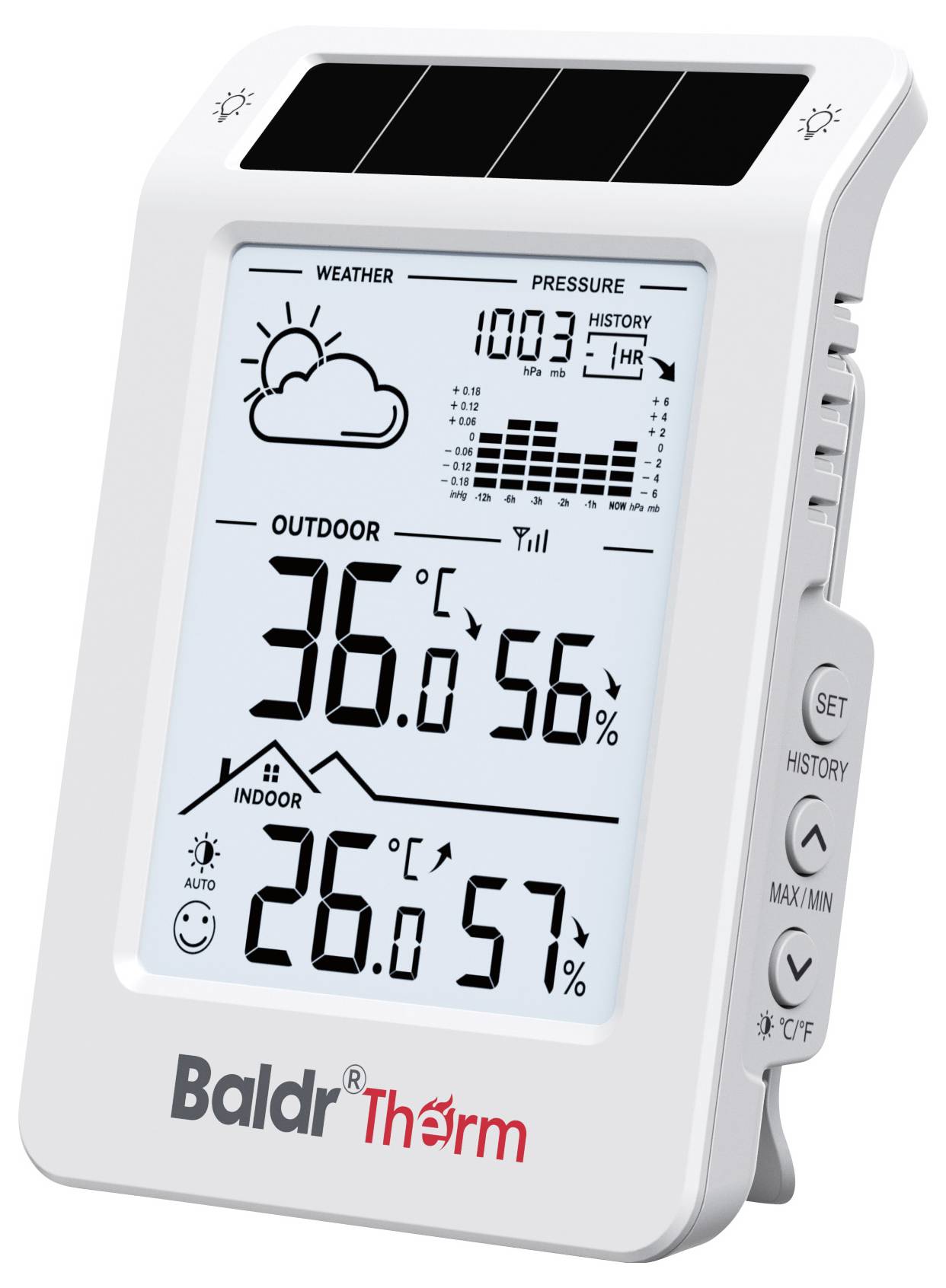 BaldrTherm Digitale-Wetterstation Weiß B0596WT2H2P-V1
