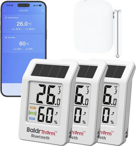 BaldrTherm Solar Thermo-/Hygrometer Weiß HCS702B*HWG023WBRF-V2*1