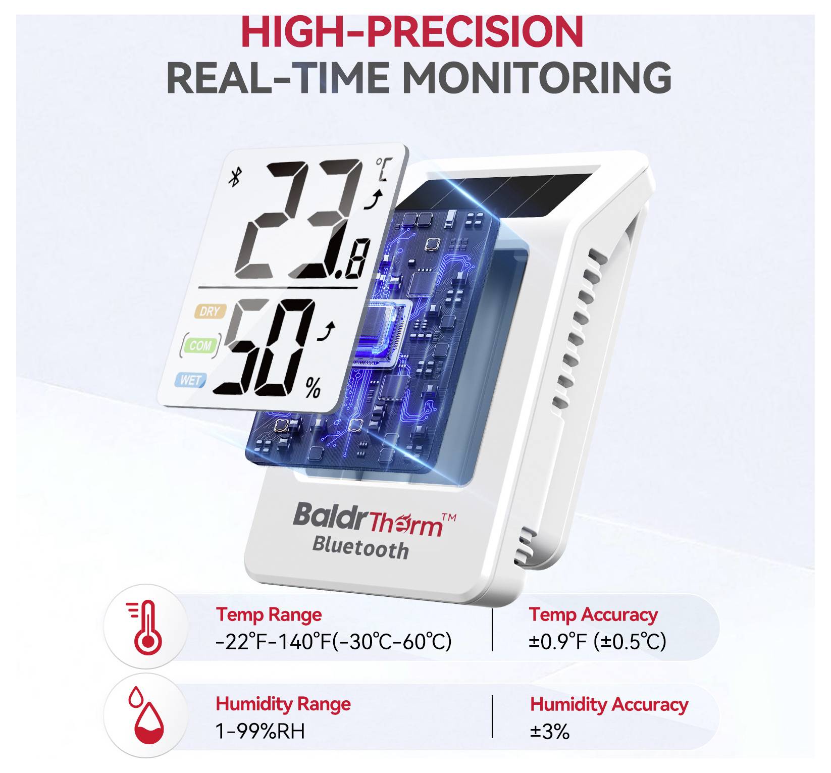 BaldrTherm Solar Thermo-/Hygrometer Weiß HCS702B*HWG023WBRF-V2*1