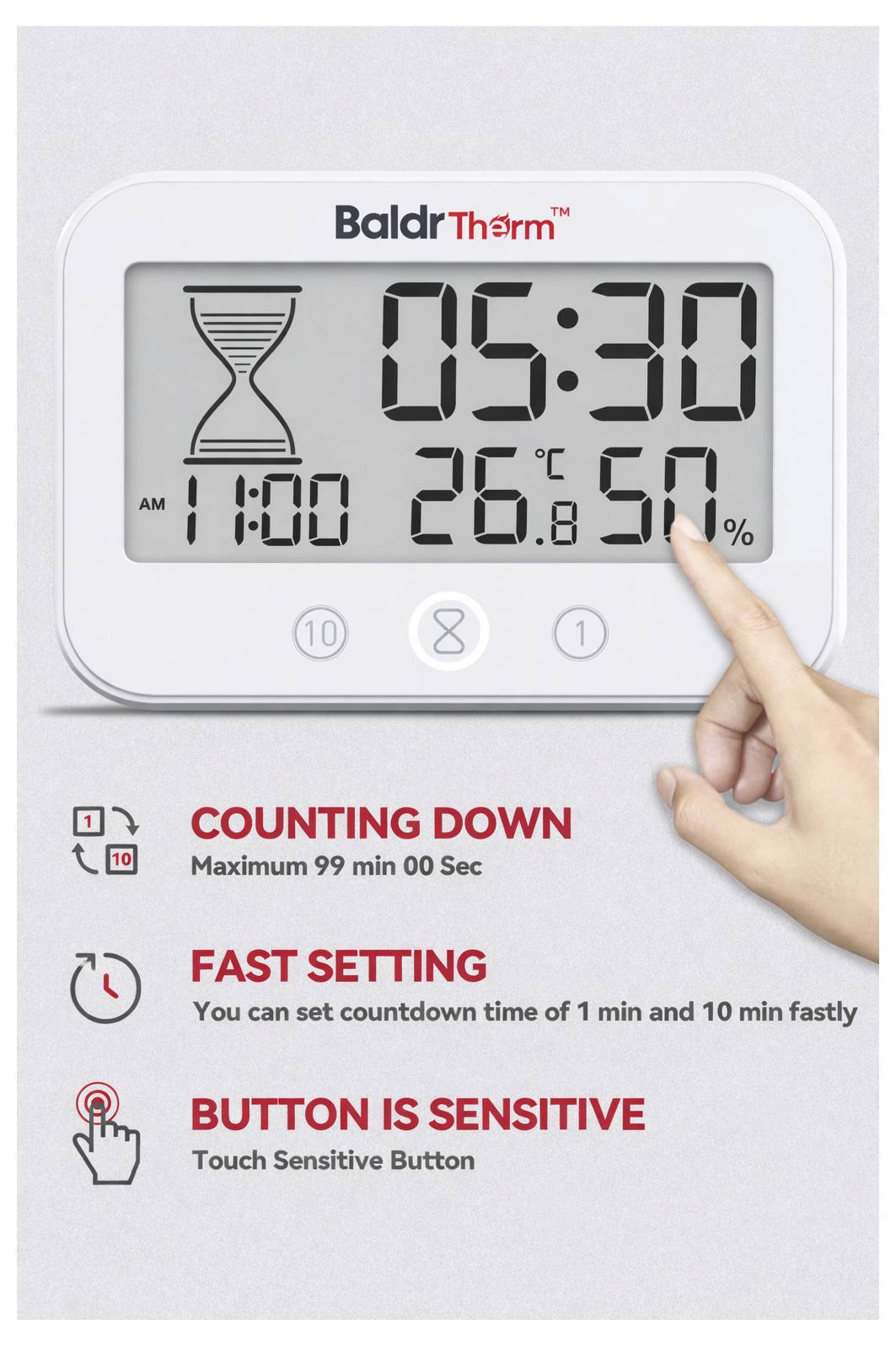BaldrTherm Timer Weiß digital