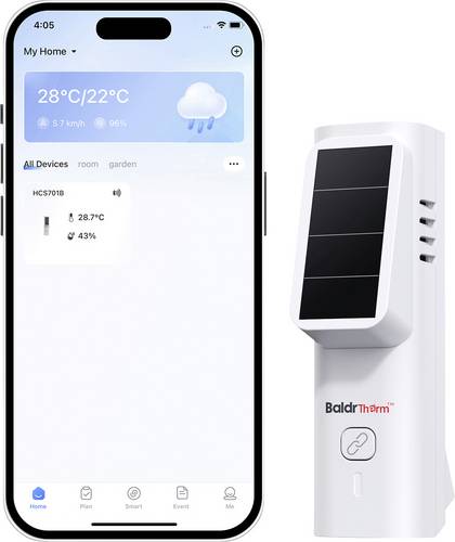 BaldrTherm Solar Thermo-/Hygrometer Weiß HCS701B