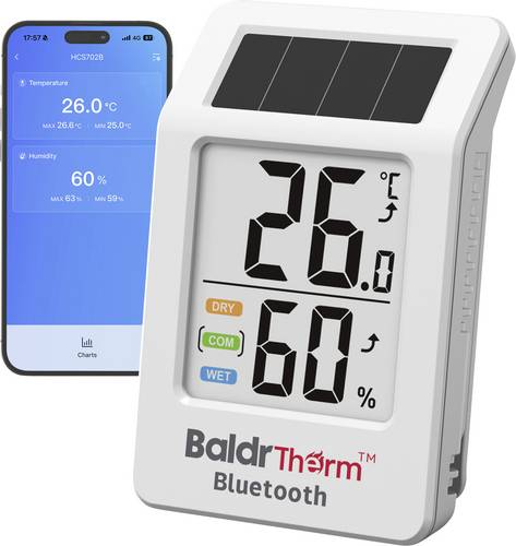 BaldrTherm Solar Thermo-/Hygrometer Weiß HCS702B