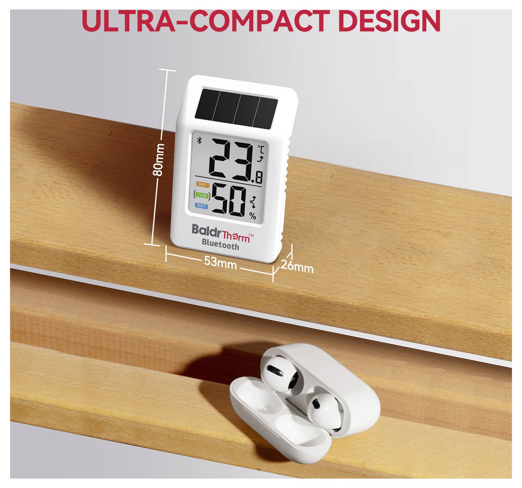 BaldrTherm Solar Thermo-/Hygrometer Weiß HCS702B