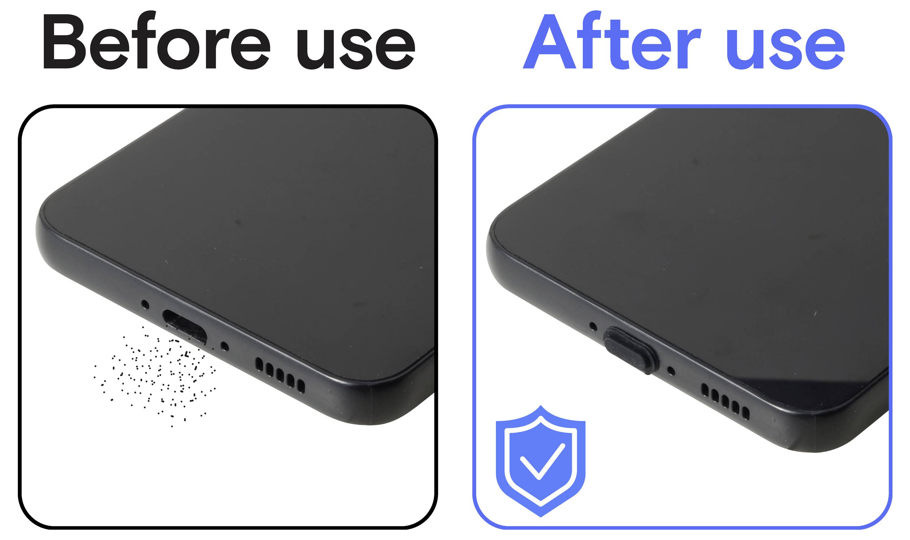 Renkforce USB-C® Staubschutz für mobile Geräte, 3 Stück/Set, Schwarz