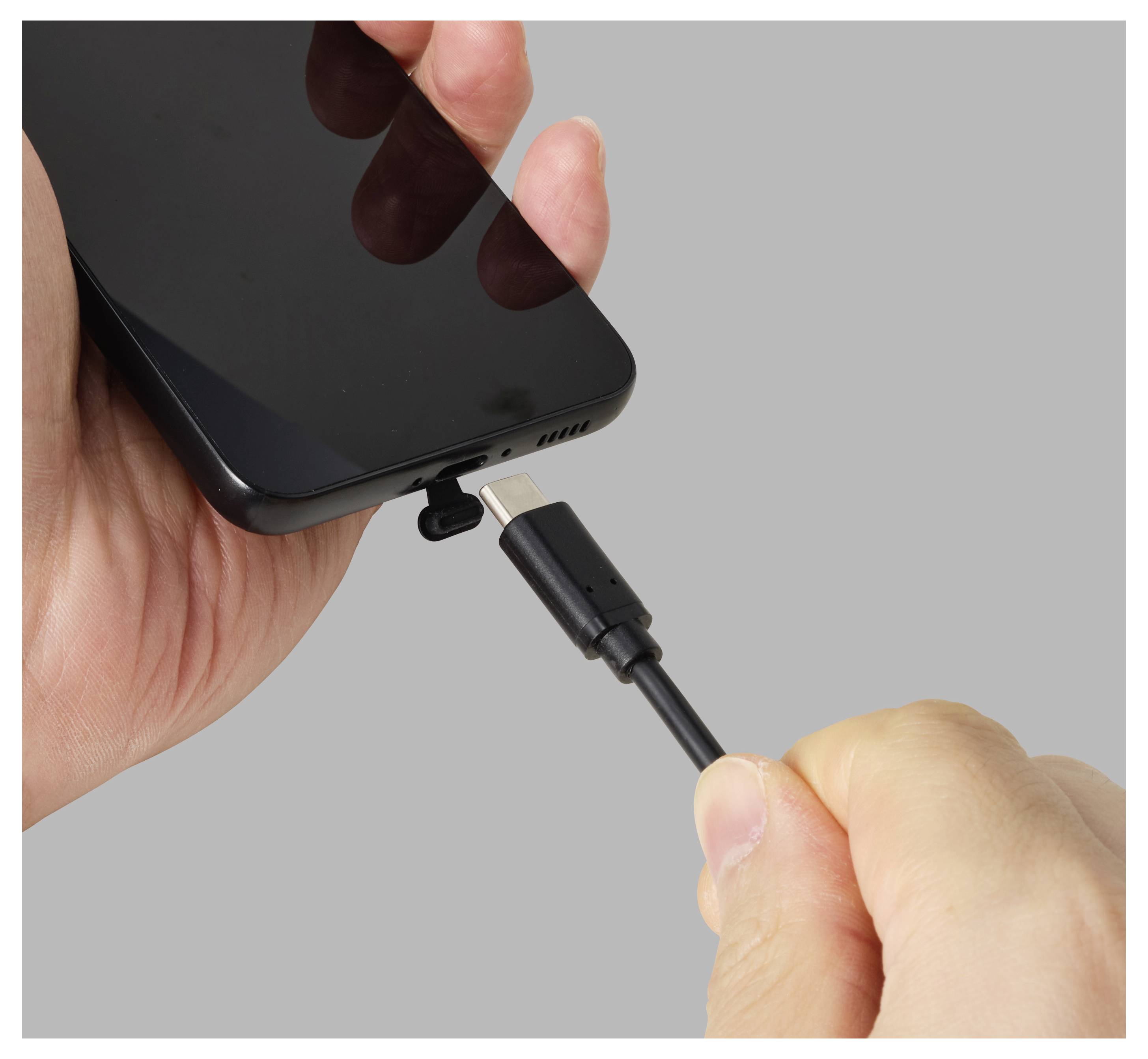 Renkforce USB-C® Staubschutz für mobile Geräte, 3 Stück/Set, Schwarz