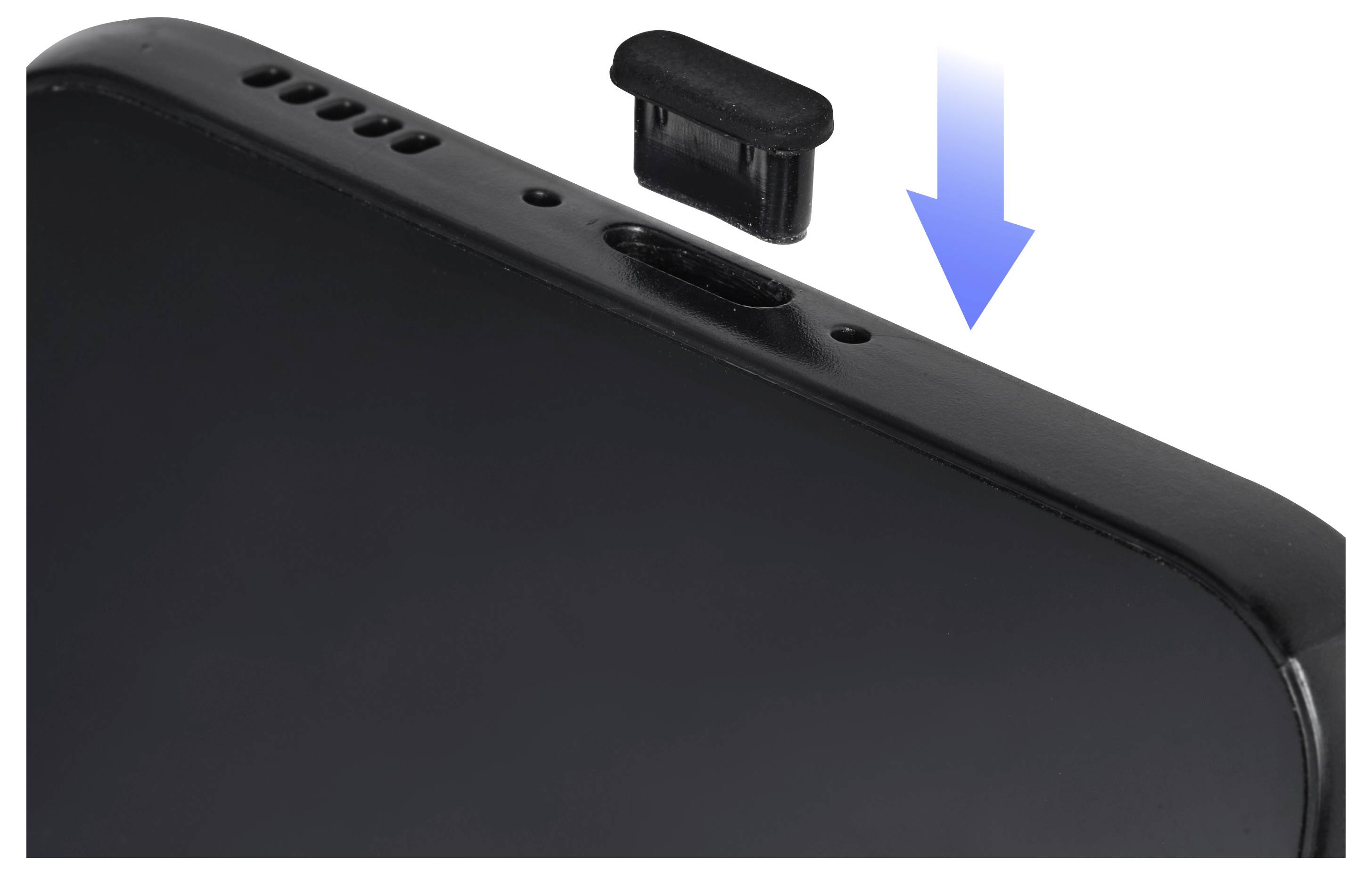 Renkforce USB-C® Staubschutzstecker für Mobilgeräte, schwarz, 4 Stück/Set, Schwarz
