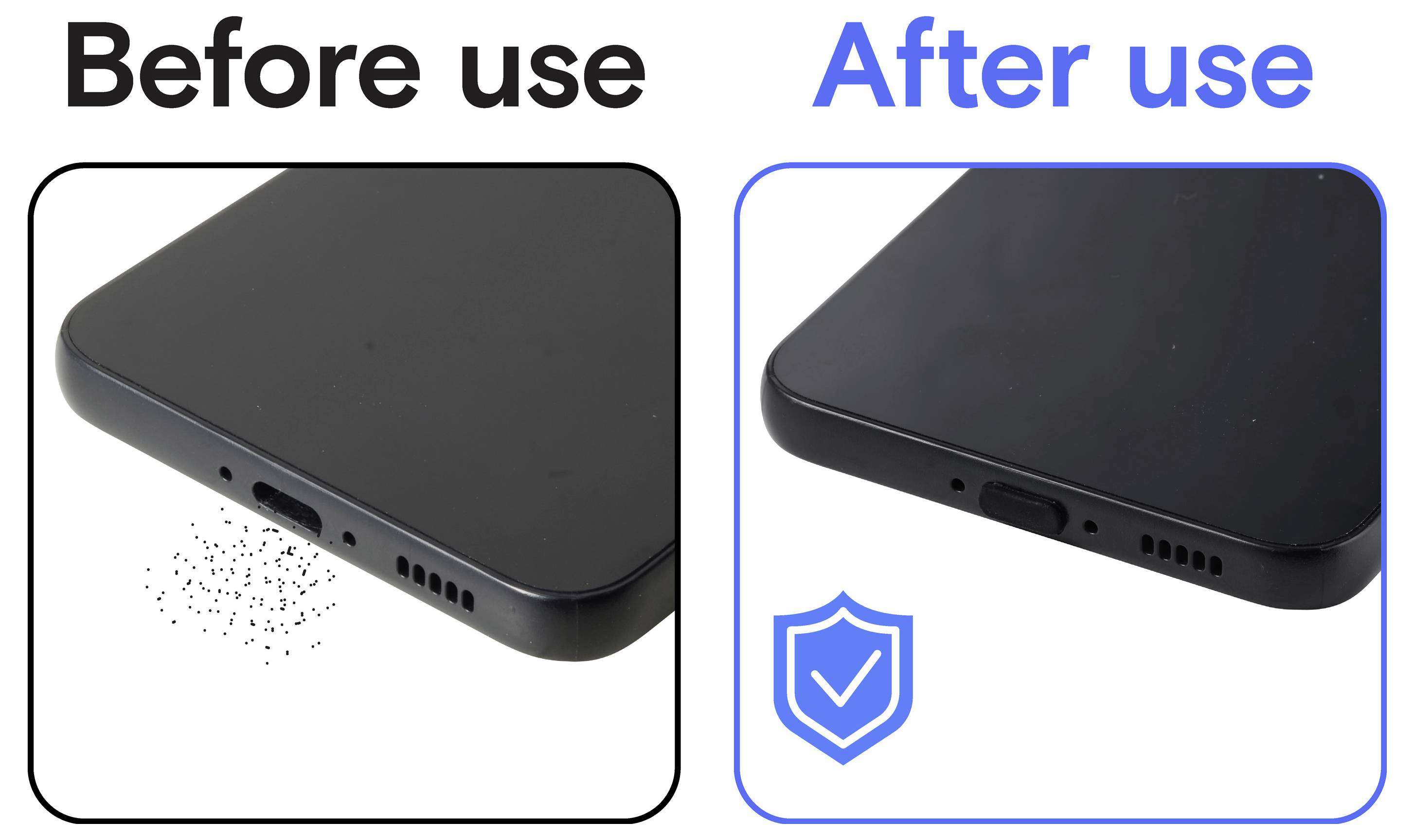 Renkforce USB-C® Staubschutzstecker für Mobilgeräte, schwarz, 4 Stück/Set, Schwarz