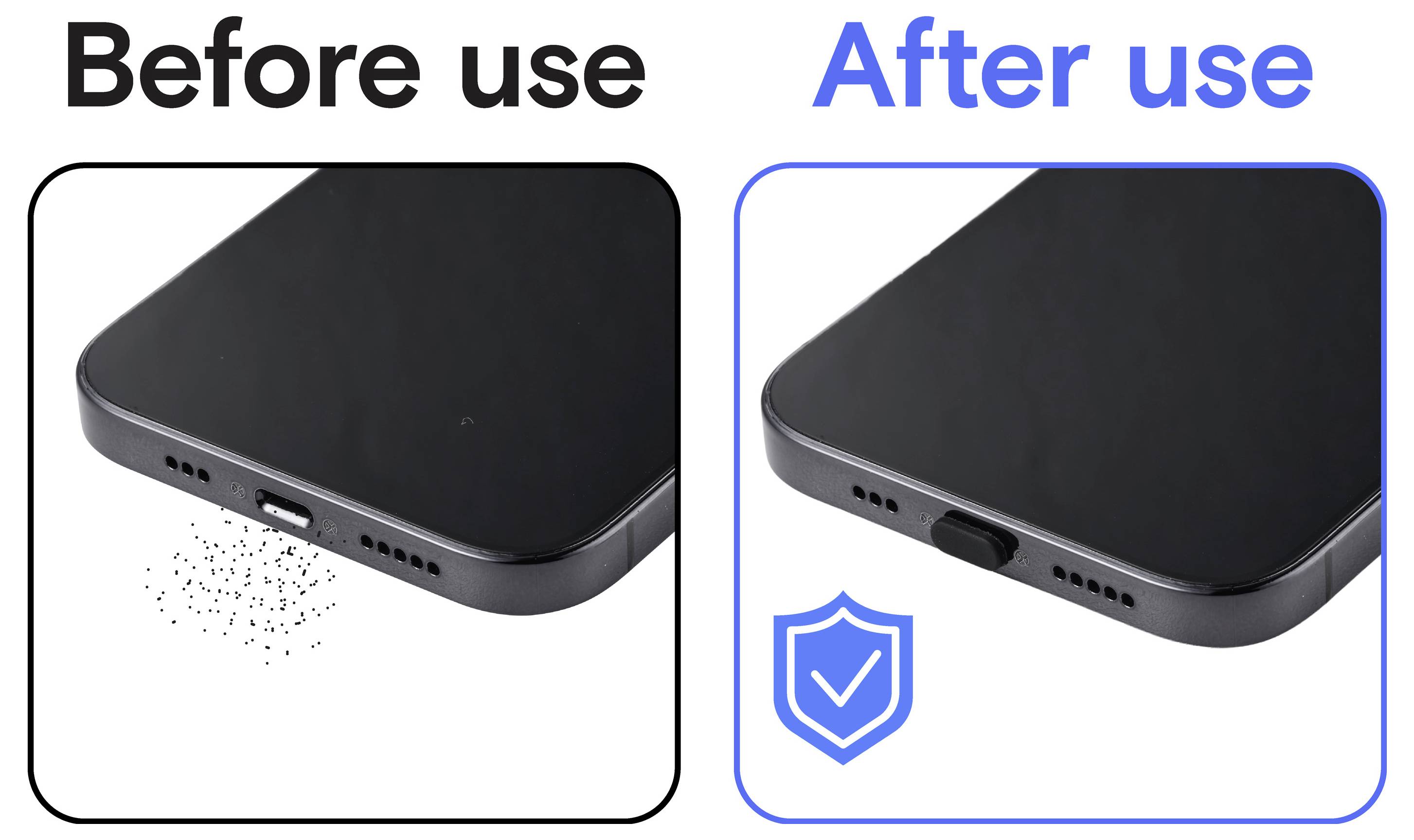 Renkforce Lightning Staubschutz für iPhone, 4 Stück/Set, Schwarz