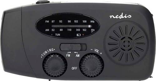 Nedis RDFMCR2000BK Notfallradio UKW, FM, AM Notfallradio, UKW Schwarz