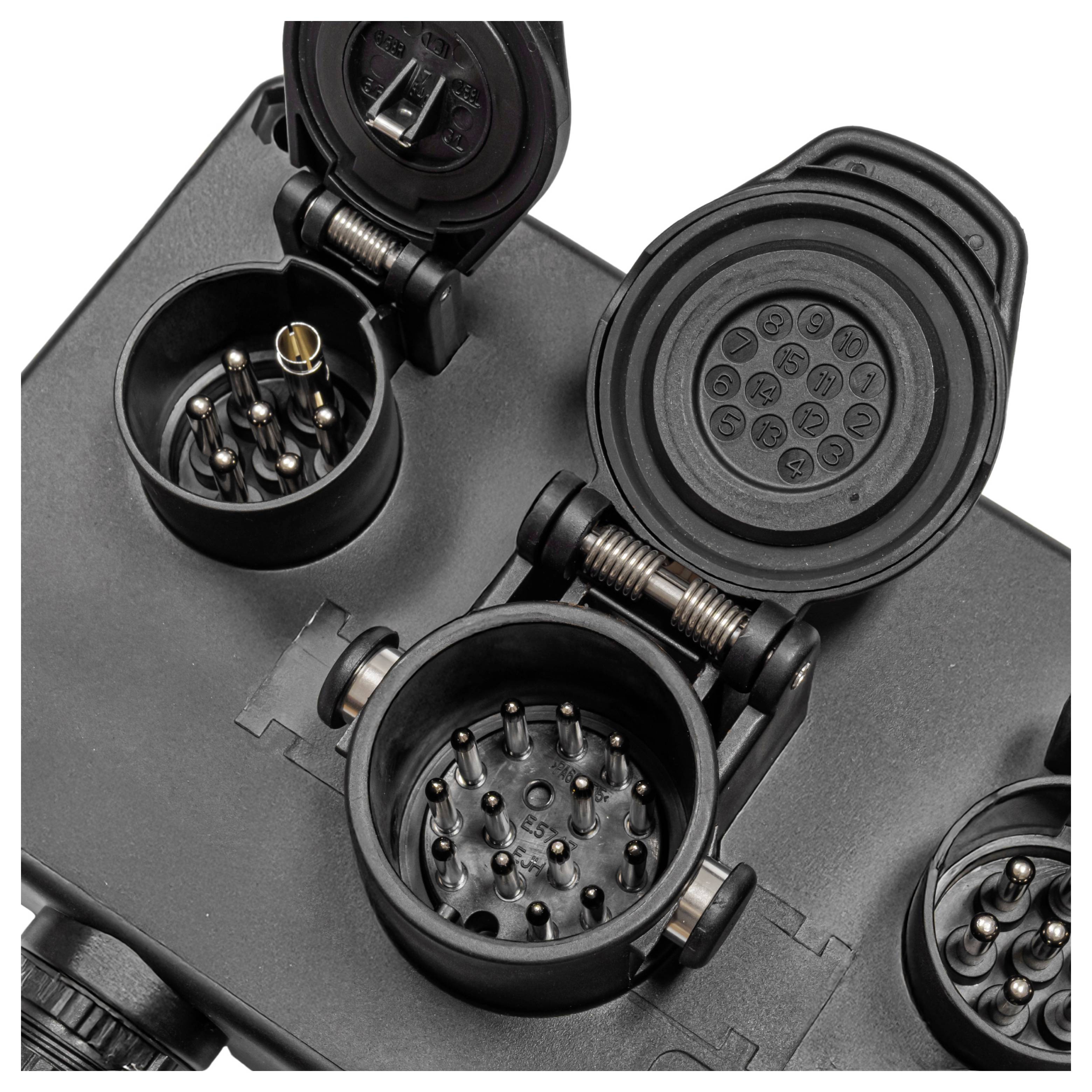 SecoRüt 60241 Anhänger Adapter [Steckdose 13polig - Steckdose 15polig, Steckdose 7polig Typ N, Steckdose 7polig Typ S]