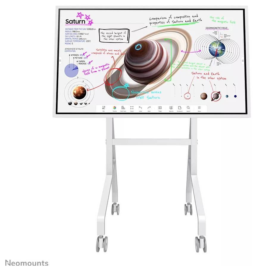 Neomounts FL50-515WH1 PC-/Monitor-Rollwagen Samsung Flip-Trolley 55-65" 1 Display(s) 139,7cm (55") - 165,1cm (65") Weiß Drehbar