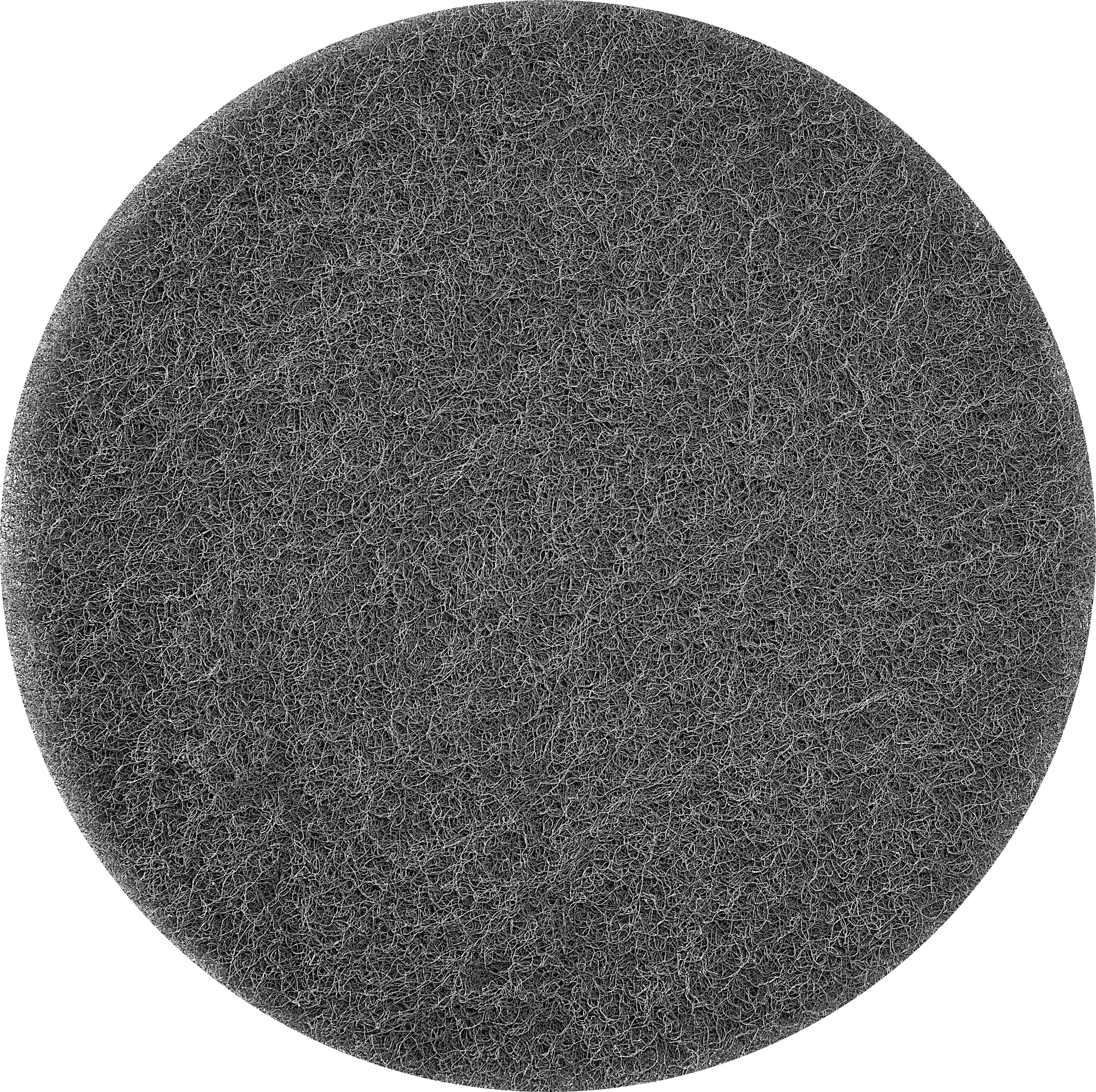 Ein rundes, grau strukturiertes Pad zum Polieren von Oberflächen.