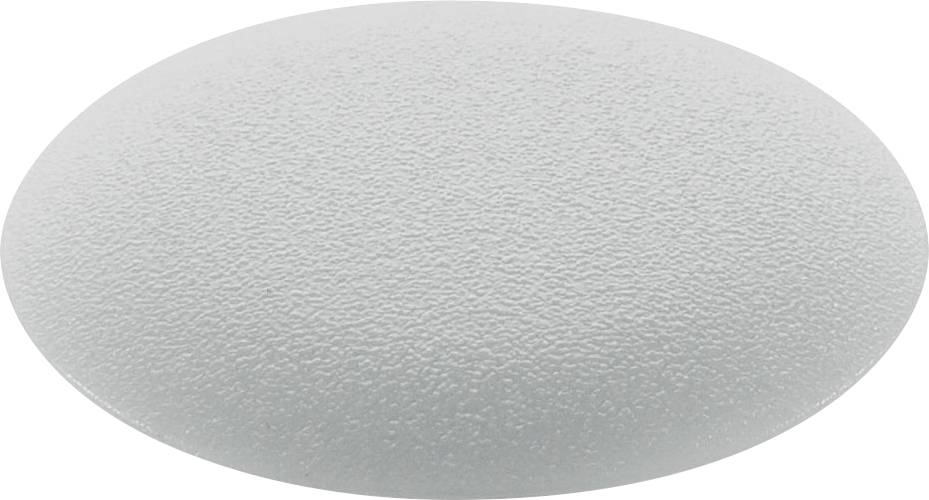 Eine runde, strukturierte, graue Kunststoffabdeckung, die typischerweise für Deckenleuchten verwendet wird.