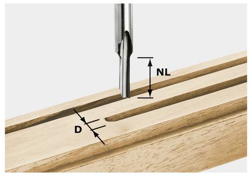 Festool 490942 Nutfräser Länge 48 mm Produktabmessung, Ø 4 mm Arbeits-Länge 15 mm Schaftdurchmess