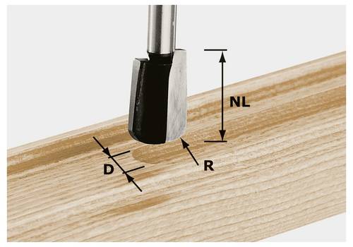 Festool 490981 Wasserrinnenfräser Länge 65 mm Produktabmessung, Ø 16 mm Arbeits-Länge 25 mm Schaf