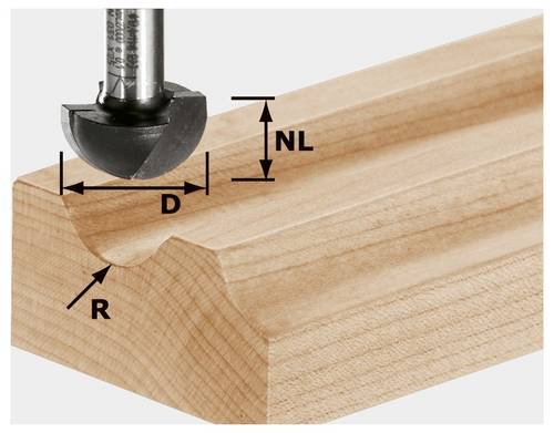 Festool 490984 Hohlkehlfräser Länge 40 mm Produktabmessung, Ø 12.70 mm Arbeits-Länge 10 mm Schaft
