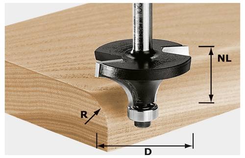 Festool 491016 Abrundfräser Länge 59 mm Produktabmessung, Ø 38.10 mm Arbeits-Länge 19 mm Schaftdu