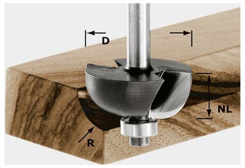 Festool 491018 Hohlkehlfräser Länge 54 mm Produktabmessung, Ø 25.50 mm Arbeits-Länge 12.70 mm Sch