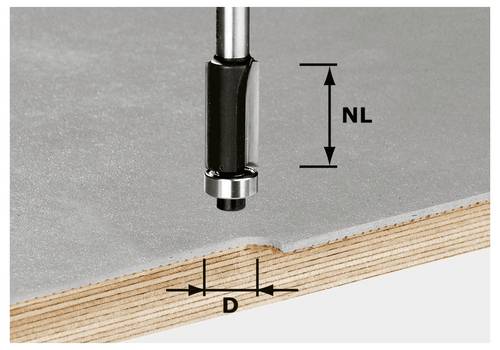 Festool 491027 Bündigfräser Länge 65 mm Produktabmessung, Ø 12.70 mm Arbeits-Länge 25 mm Schaftd