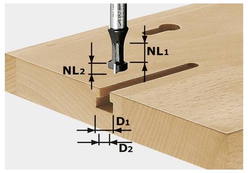 Festool 491035 Nutfräser Länge 50 mm Produktabmessung, Ø 10.5 mm Arbeits-Länge 8 mm, 5 mm Schaftd