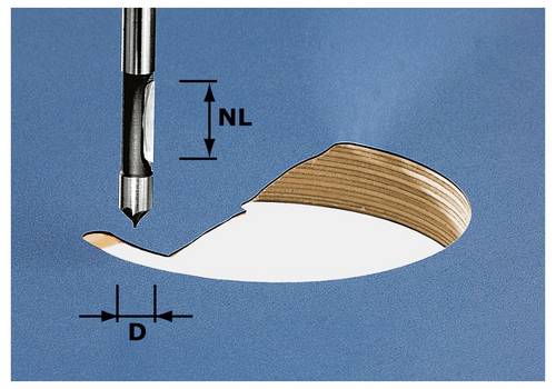 Festool 491037 Bohrfräser Länge 65 mm Produktabmessung, Ø 8 mm Arbeits-Länge 19 mm Schaftdurchmes