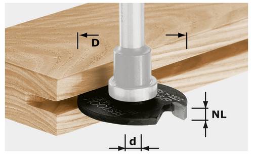 Festool 491038 Nutfräser Produktabmessung, Ø 40 mm Arbeits-Länge 1.50 mm Schaftdurchmesser 6 mm