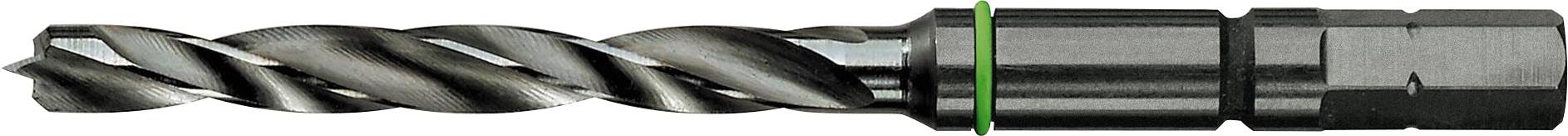 Eine Nahaufnahme eines dunkelgefärbten, spiralgenuteten Bohrers mit sechseckiger Basis, die sein Design und seine Form hervorhebt.