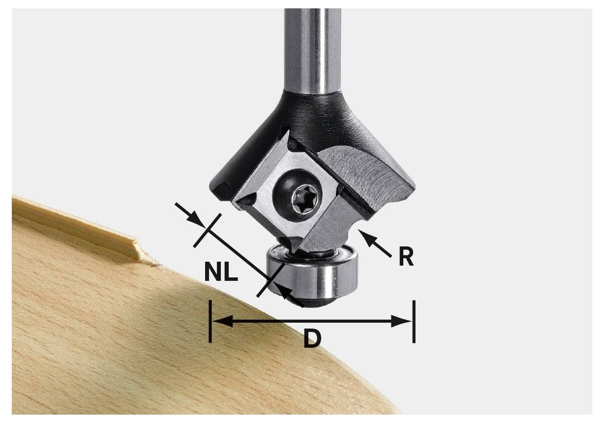 Ein Holzbearbeitungsfräser mit Bezeichnungen „NL