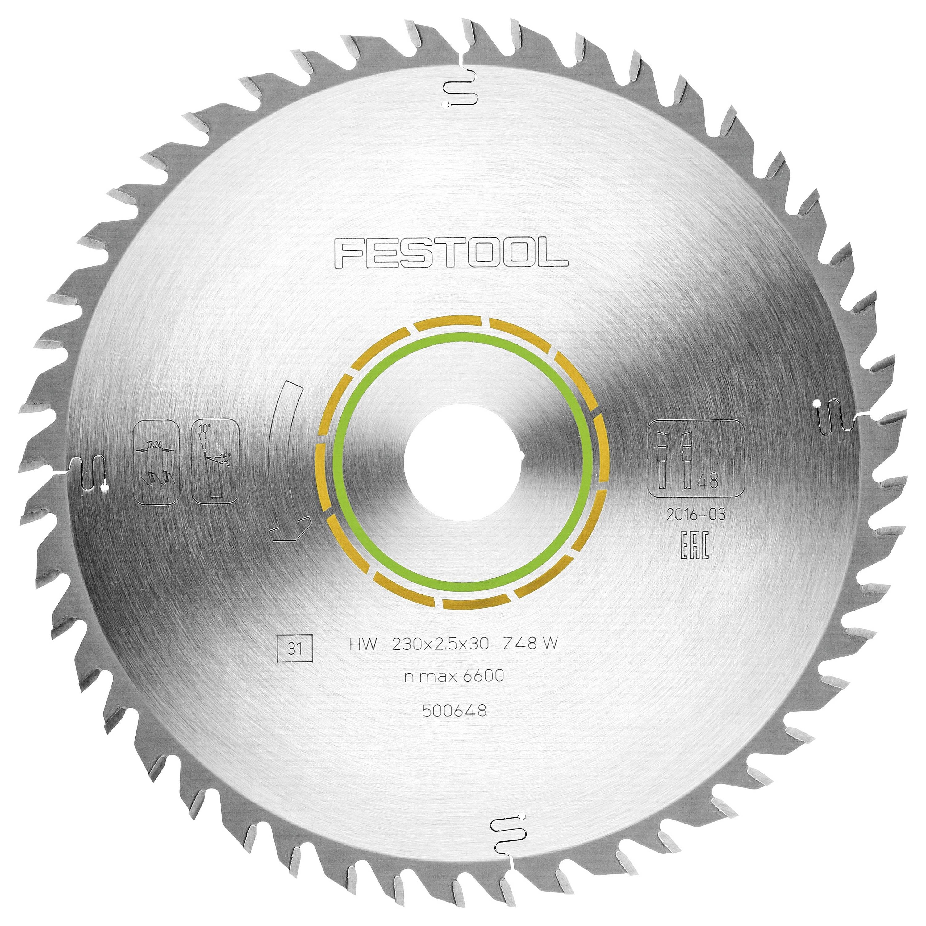 Ein Kreissägeblatt mit 48 Zähnen, Marke „Festool