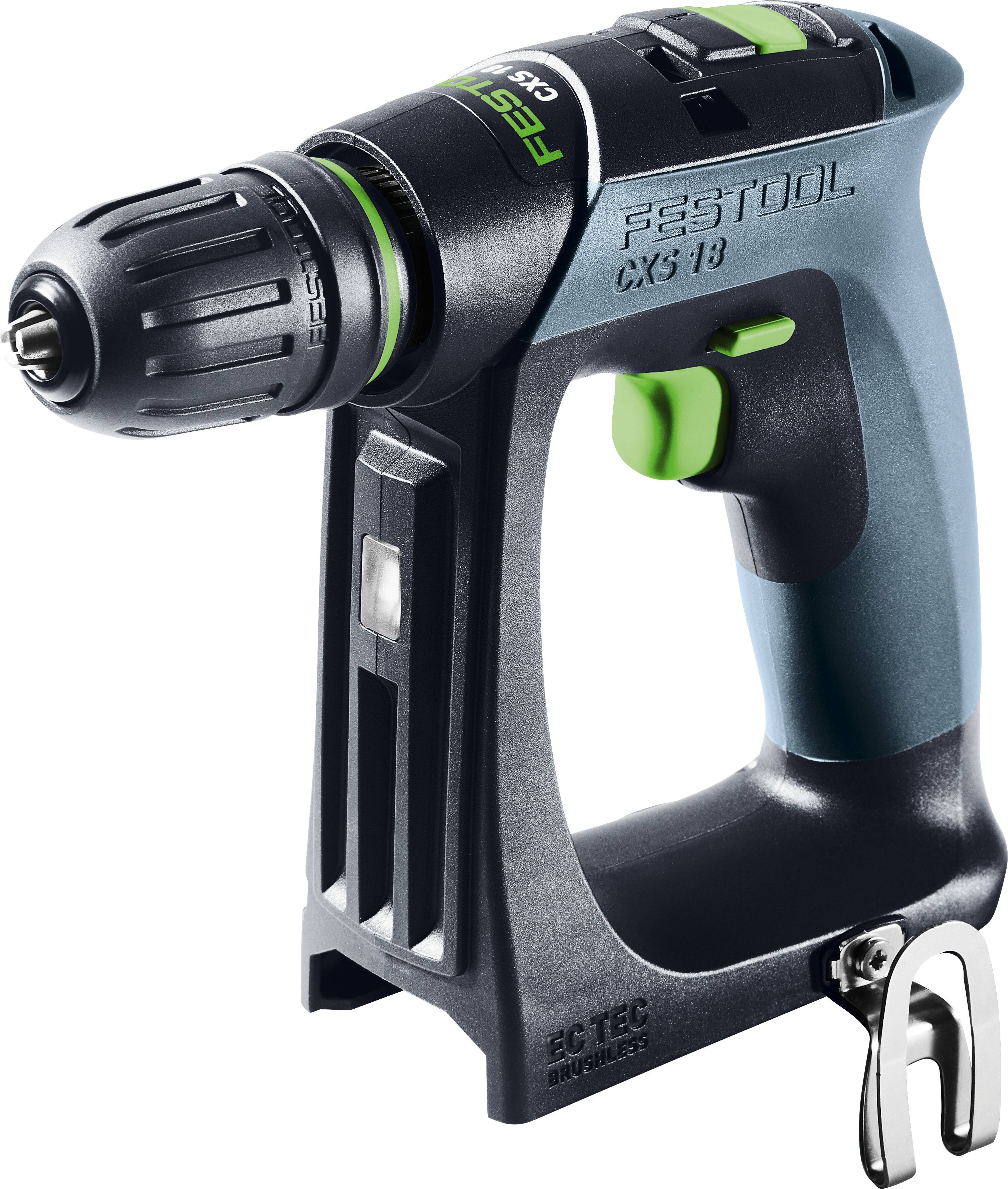 Ein kabelloses Bohrgerät mit schlankem Design, das ein schwarz-grünes Farbschema und ein weißes Logo auf der Seite aufweist.