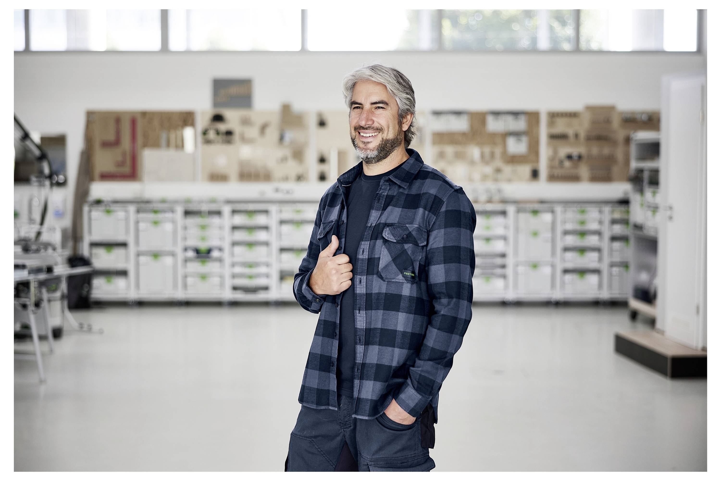 Festool 577829 Flanellhemd Dunkelblau, Grün Kleider-Größe: XL