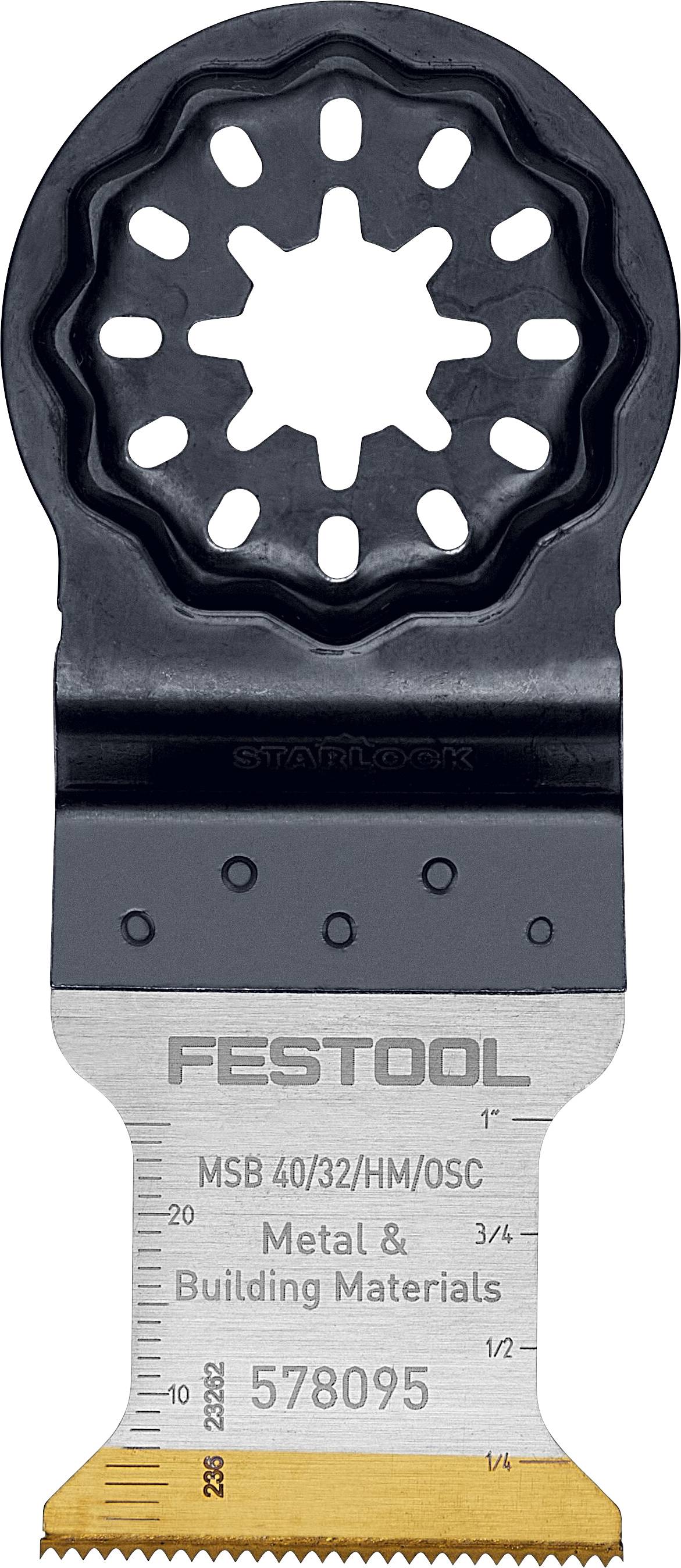 Ein Metall- und Baumaterialien-Schneidblatt mit der Bezeichnung „Festool MSB 40/32/HM/OSC