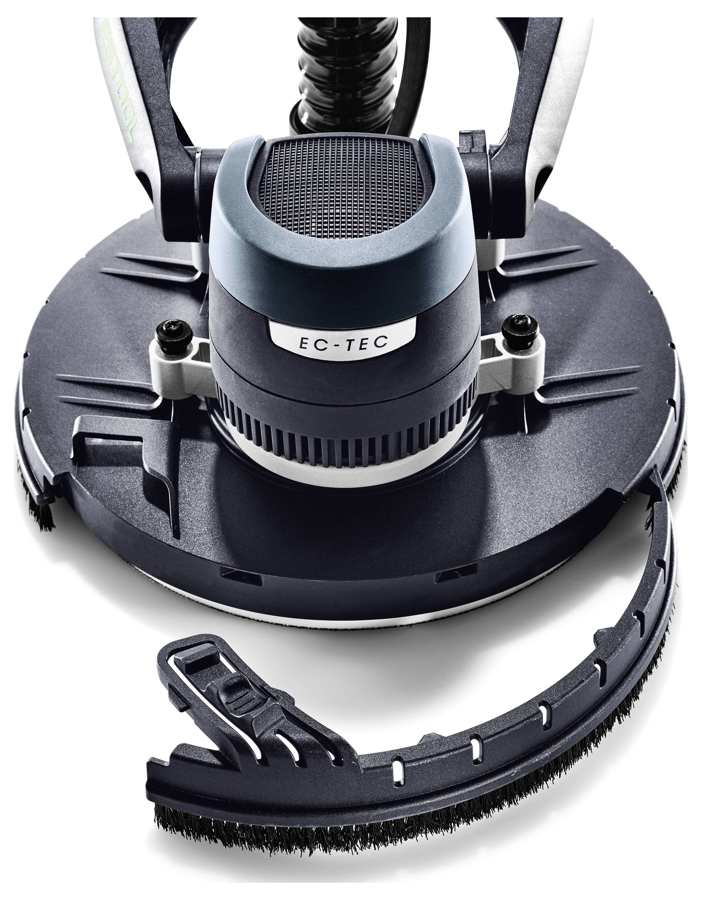 Eine Person zieht eine Schublade aus einer Festool-Lagerkiste auf einer Werkbank heraus und zeigt organisierte Lagerlösungen für Werkzeuge und Zubehör.