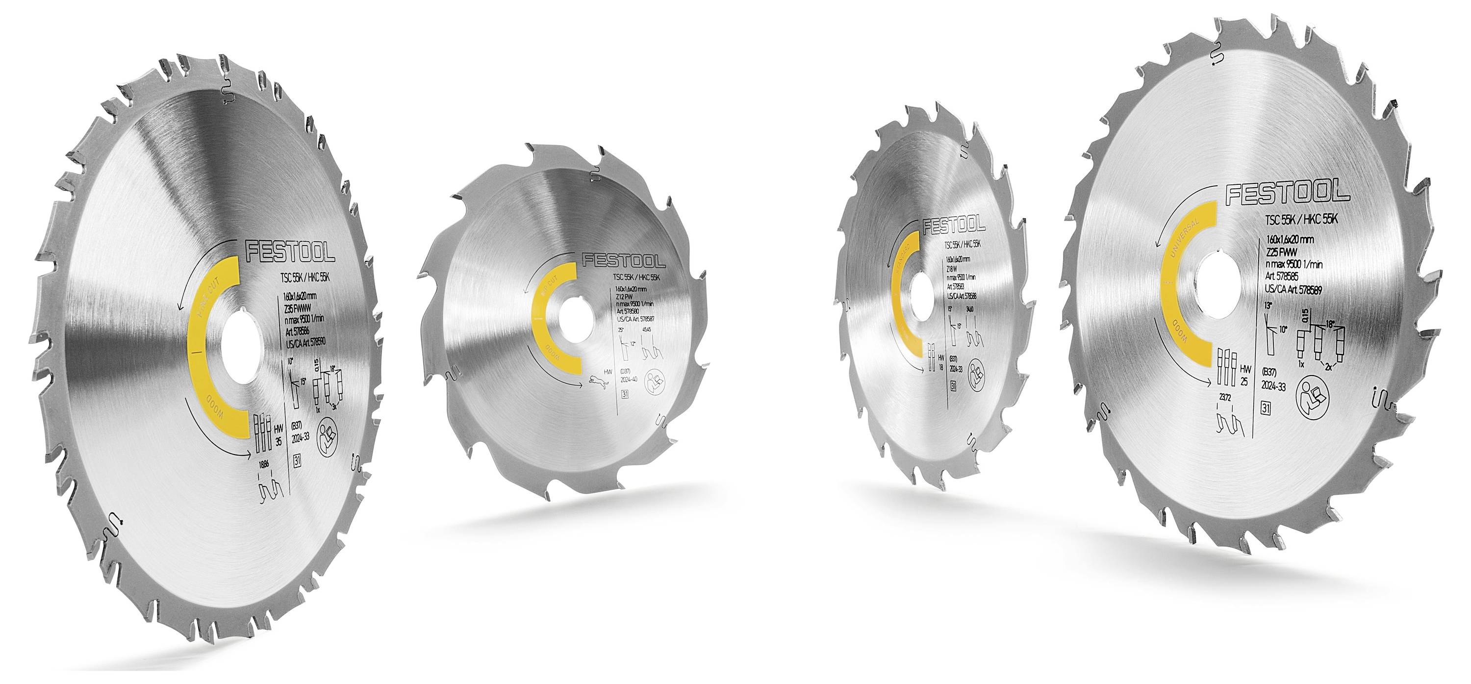 Festool HW 160x1,6x20 FWW25 578585 Kreissägeblatt 160 x 20 x 1.10mm Zähneanzahl: 25 1St.