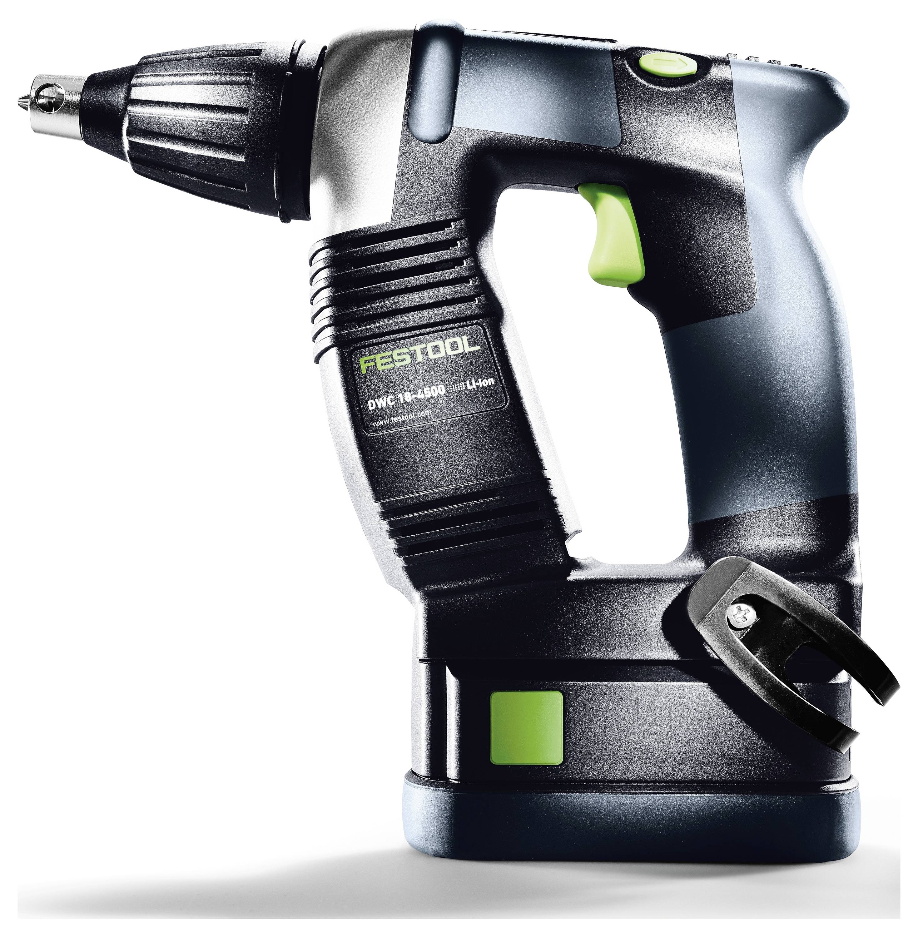 Eine kabellose Bohrmaschine mit modernem Design, auf der sich das Markenzeichen „Festool