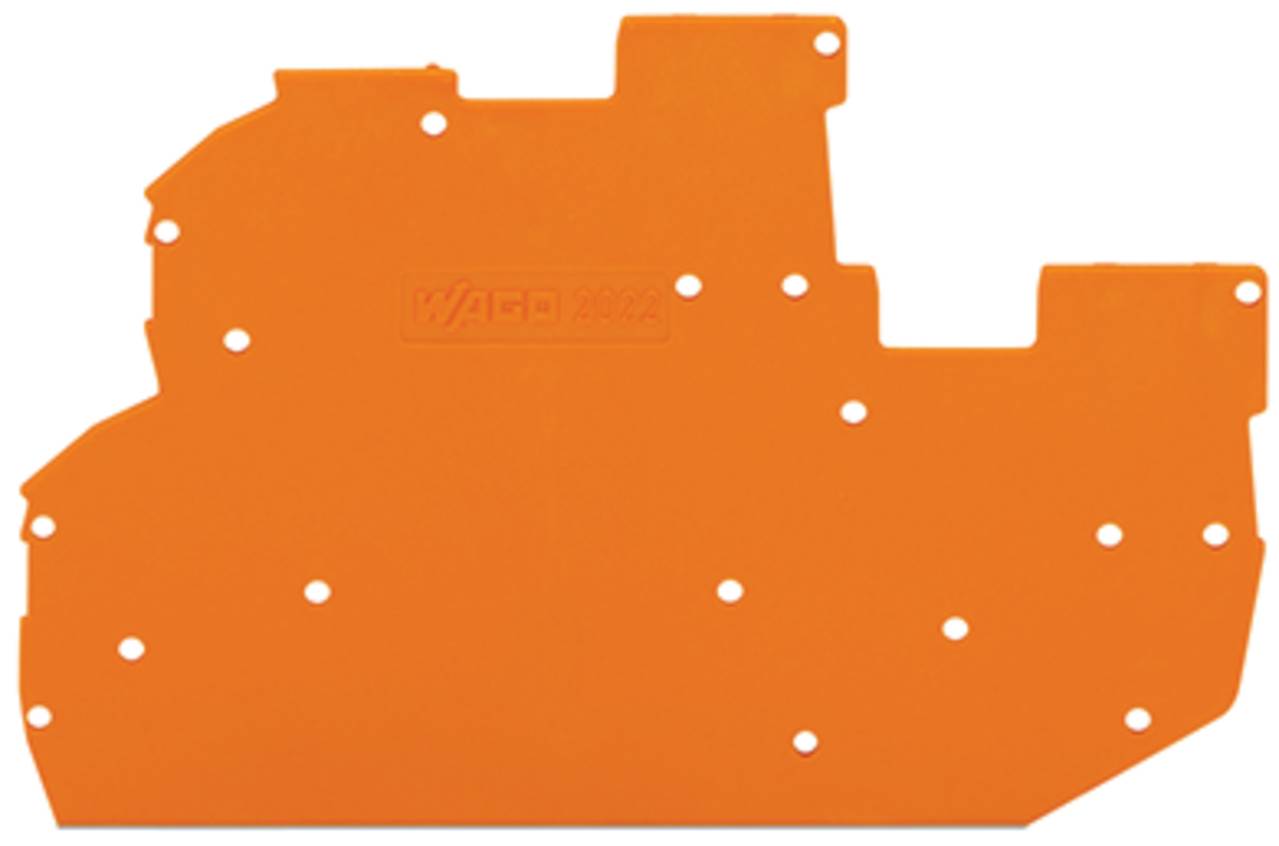 Orange-Kunststoff-Montageplatte mit mehreren Bohrungen, mit der Marke 