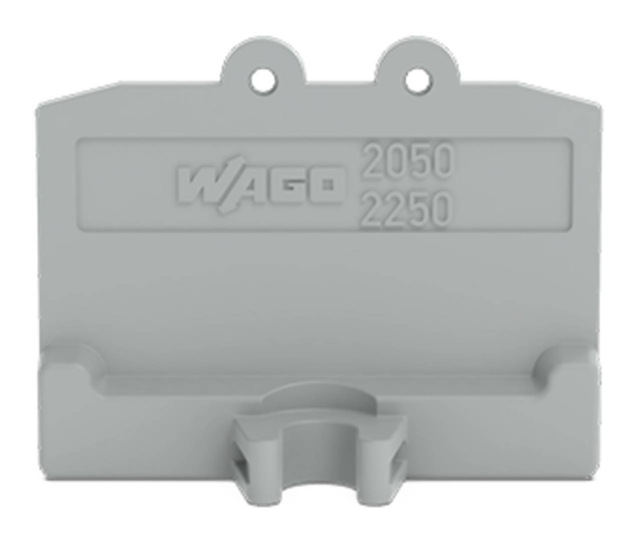 Graue Kunststoffkomponente mit der Bezeichnung „WAGO 2050 2250