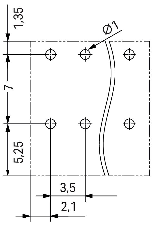 'Einzelklemmen und Klemmenleisten ohne Rastfuß' Produktdiagramm. Zeigt Abmessungen: Breite 35,5 mm, Höhe 30 mm, Tiefe 5,2 mm.