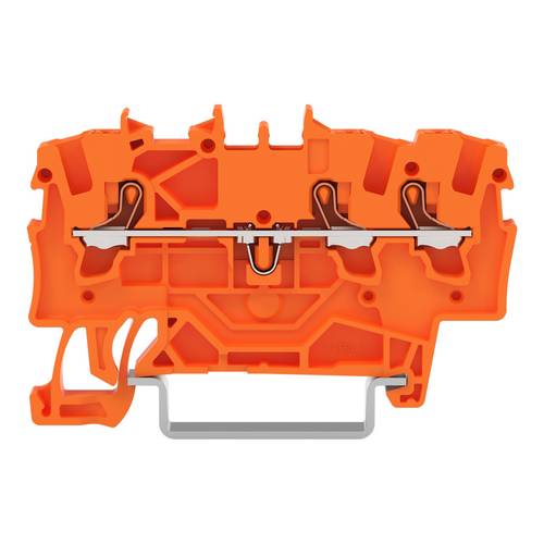 WAGO 2201-1302 - 3-Leiter-Durchgangsklemme, mit Drücker 1,5 mm², orange