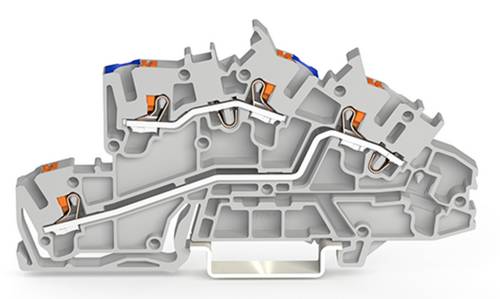 Installationsetagenklemme; mit Drücker; 2,5 mm²; N/L; Push-in CAGE CLAMP®; 2,50 mm²; grau
