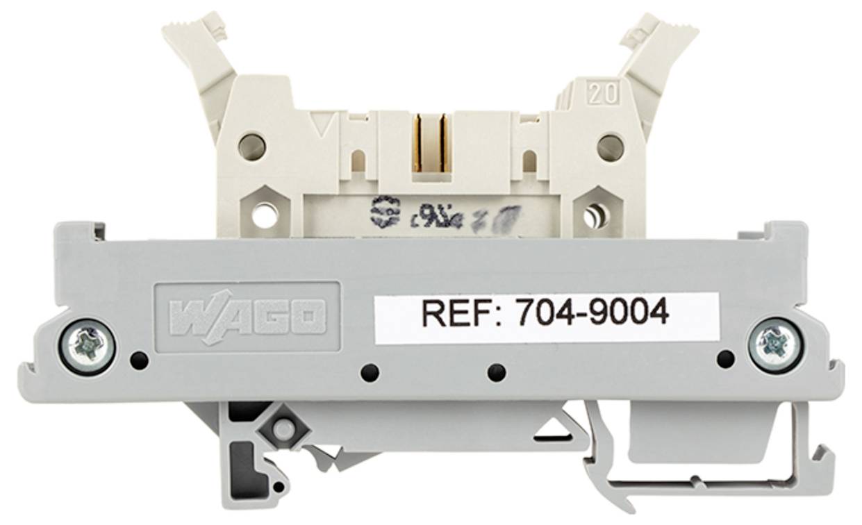 Ein grauer Wago-Elektrostecker mit der Bezeichnung „REF: 704-9004
