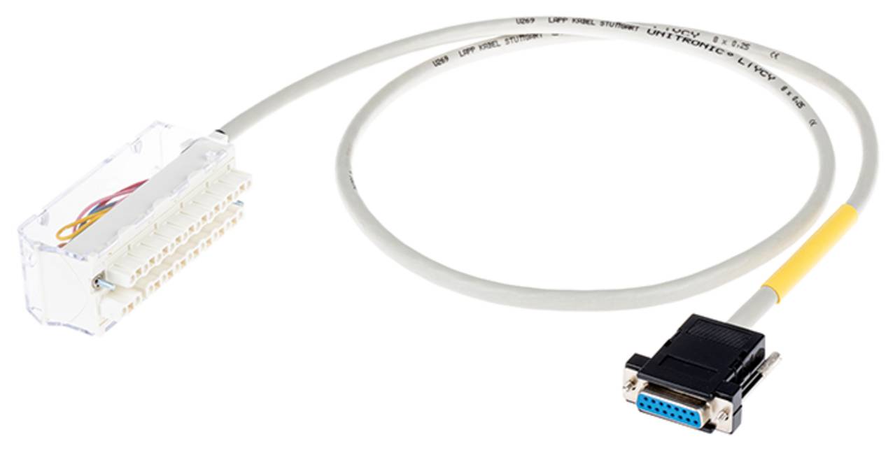 Ein graues DB9-Pin-Serienkabel mit Steckern an beiden Enden, das typischerweise zum Verbinden von Geräten mit Computern für die Datenkommunikation verwendet wird.