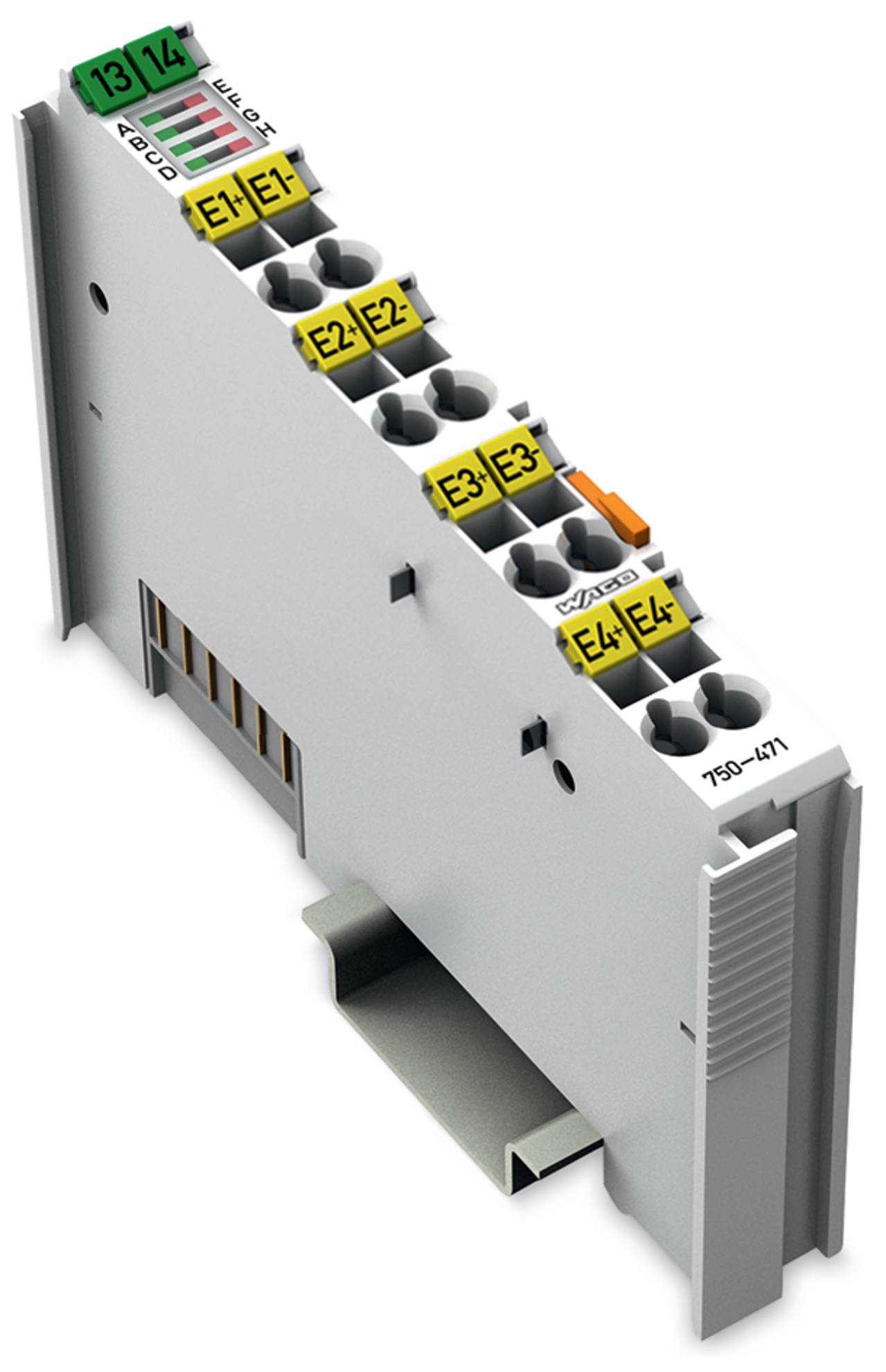 Ein graues elektronisches Modul mit nummerierten Anschllussterminals 