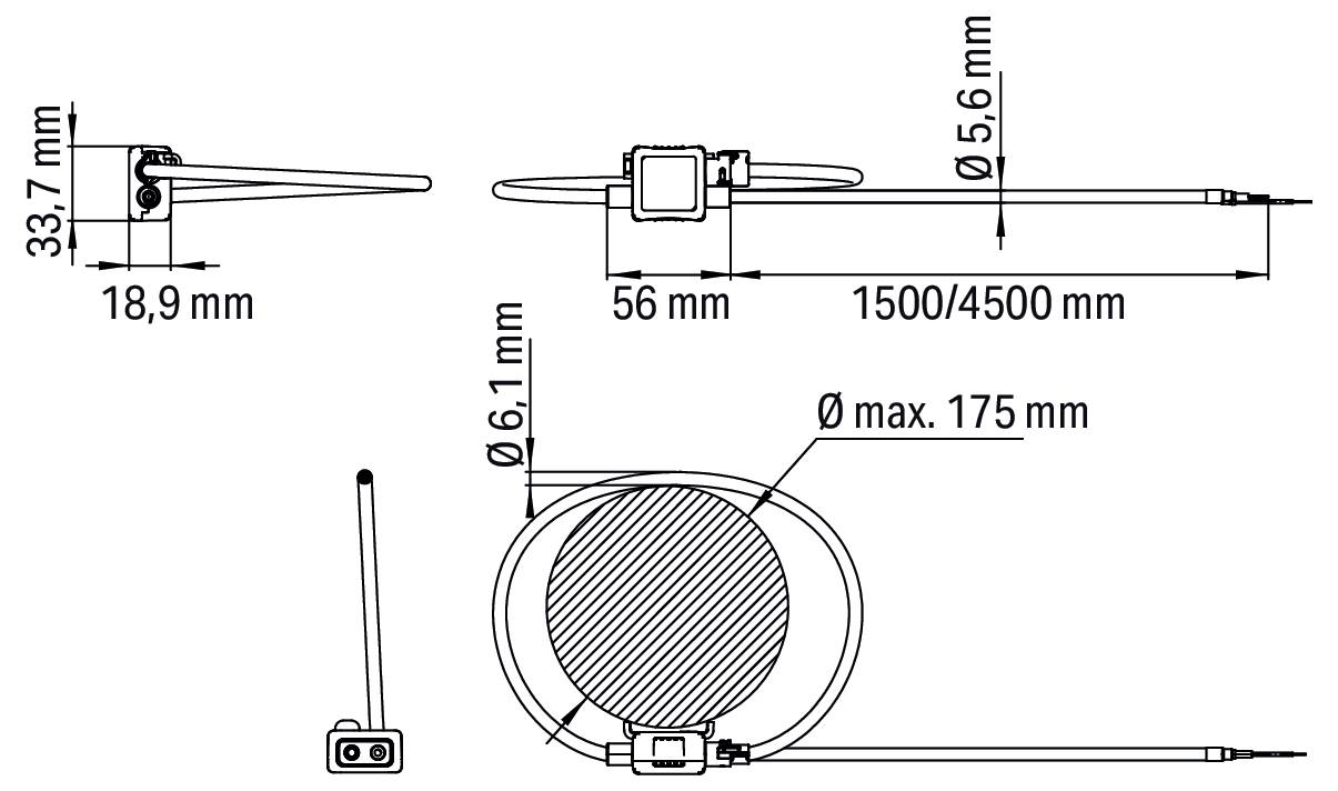 Zwei rechteckige elektronische Bauteile mit den Abmessungen: links ist 28x35mm, rechts ist 21,5mm breit. Jedes hat Anschlüsse an der Unterseite.